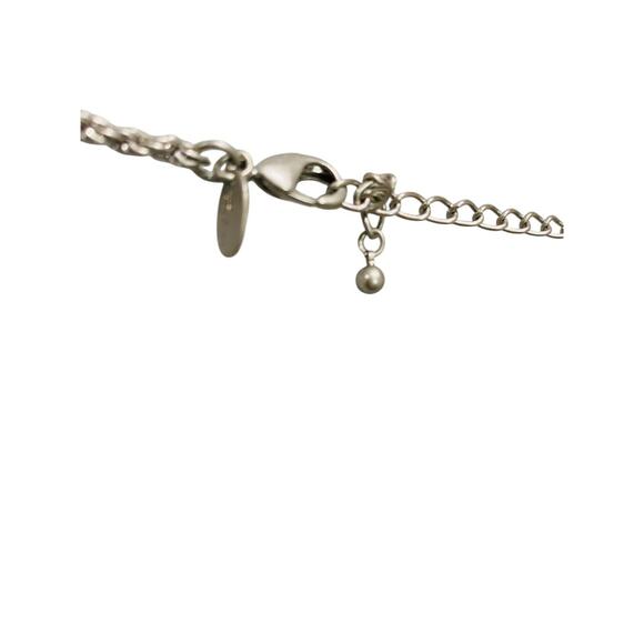 Lia Sophia Silvertone 5" Tassel Necklace 30" Lobster Clasp Sparkle Faux Pearl - Picture 4 of 5